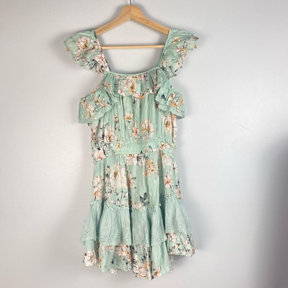 PilyQ Swim Cate Floral Print Ruffle Mini Dress In Posies - Picture 5 of 11